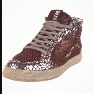 P448 SEQUIN LEATHER HI TOPS SIZE 9
